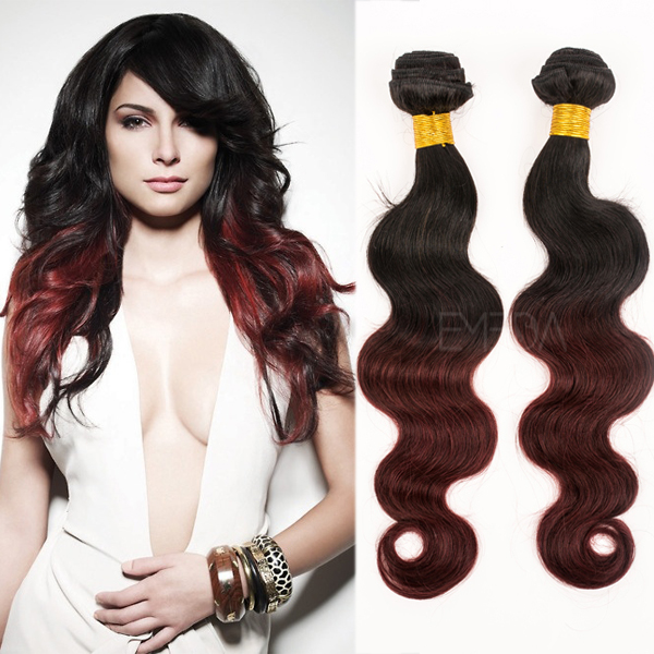 Body wave red ombre hair weft/weaving  LJ27